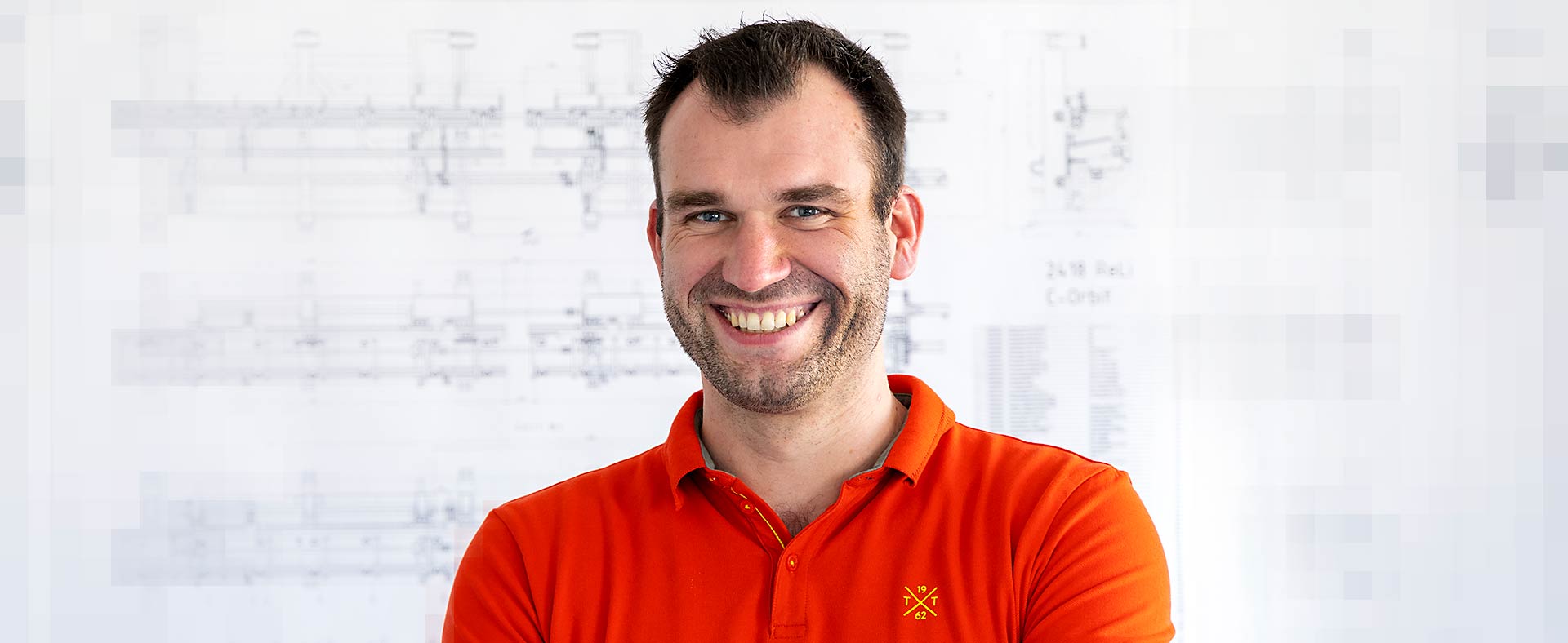 Junger Schirmer Ingeneur/Techniker im Bereich Konstruktion